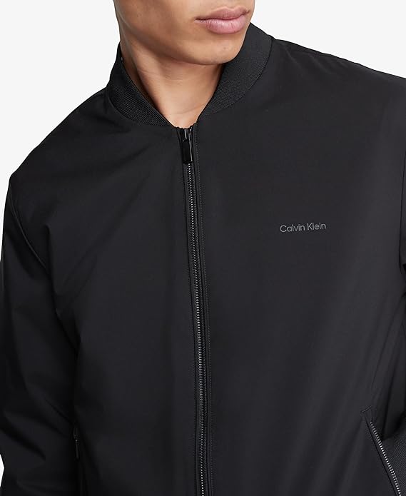 Calvin Klein Men s Matte Logo Zip Bomber Jacket Sithimy
