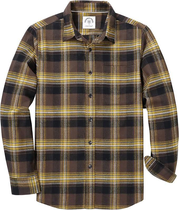Men's Flannel Plaid Shirt – Long Sleeve Cotton Button-Down, Casual Fit, S To 5XL 11 thumbnail image