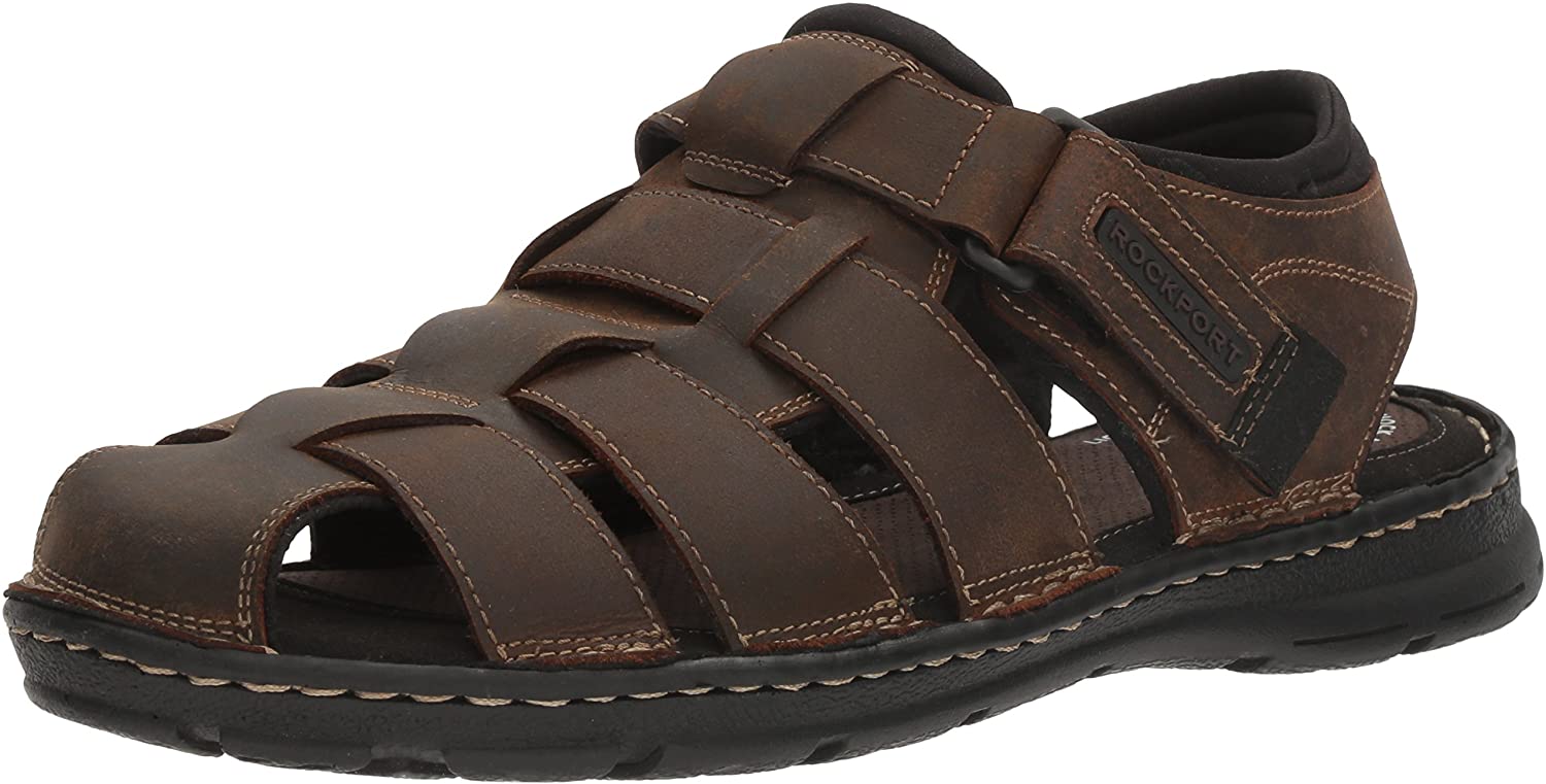 Rockport Darwyn Fisherman Slingback Sandals Brown Leather 9.5 Wide Rockport Men main image 4