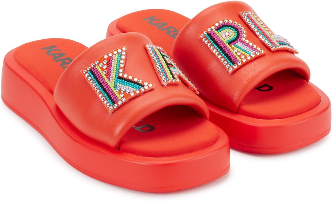 Karl Lagerfeld Paris Women's Opal Embellished Platform Slide