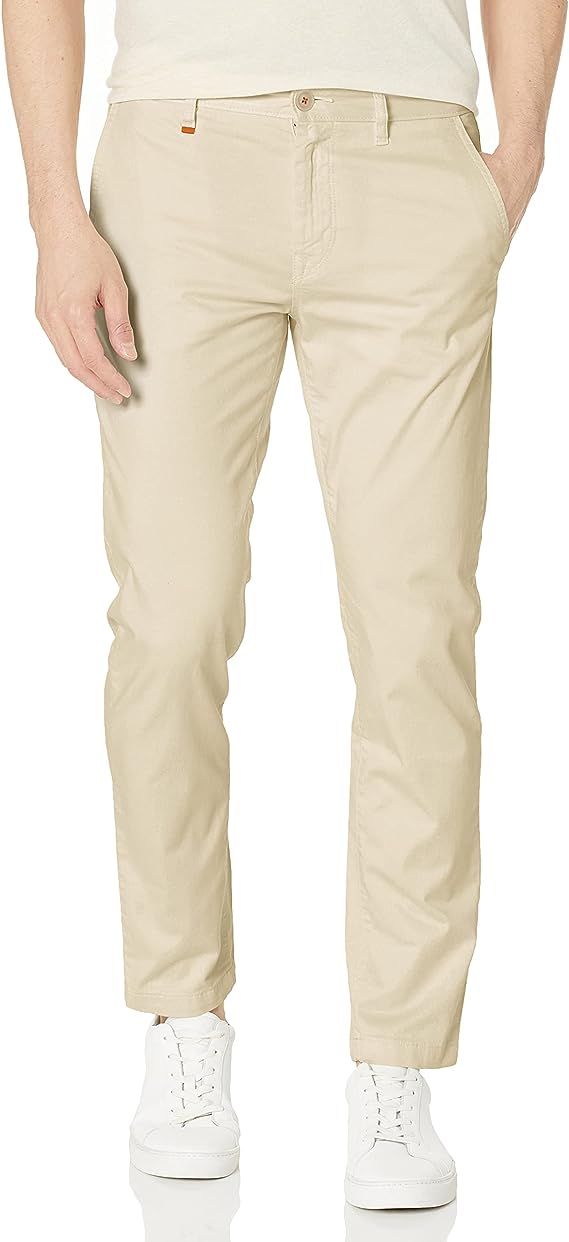 BOSS Men's Tapered Fit Cotton Blend Trousers