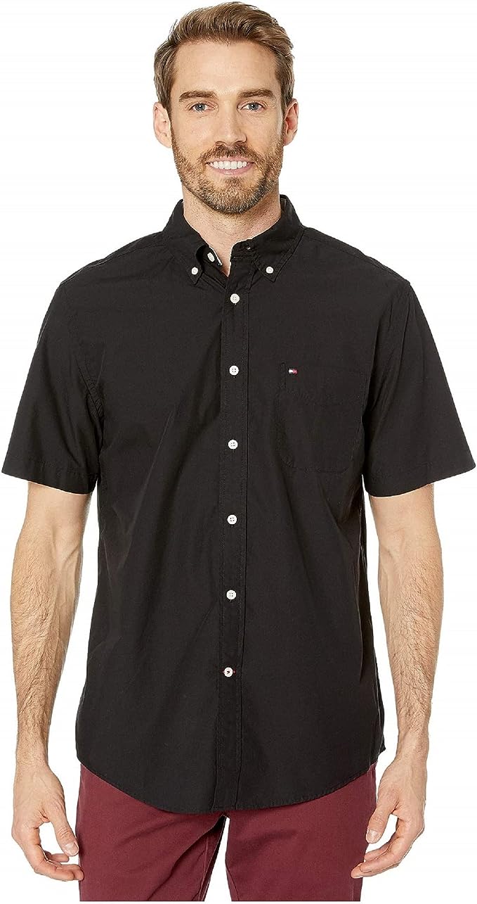 Tommy Hilfiger Men's Short Sleeve Casual Button Down Shirt in