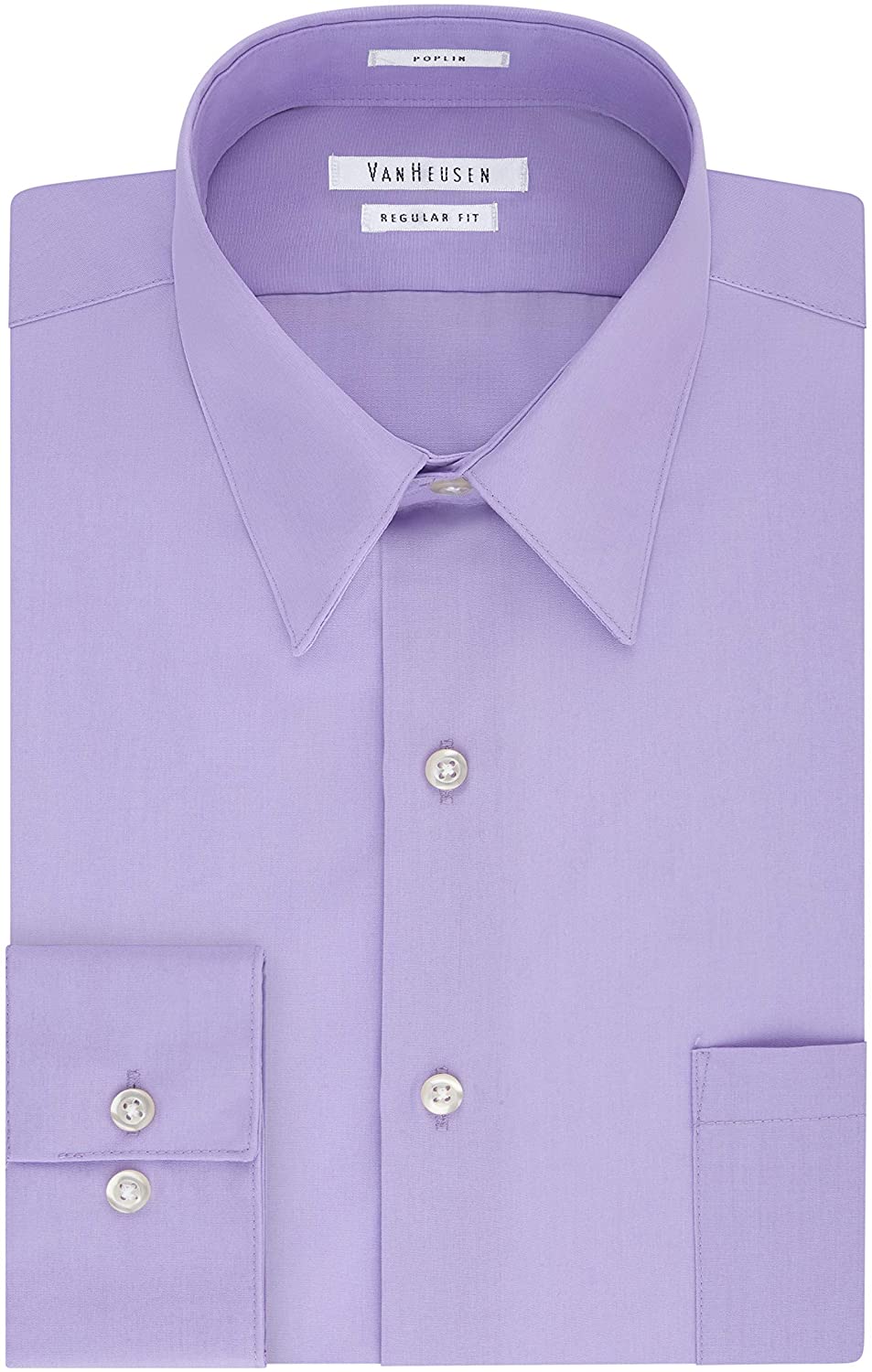Van Heusen Men's Dress Shirt Regular Fit Poplin Solid
