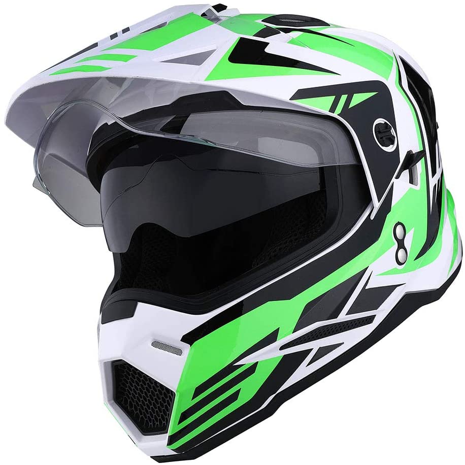 1Storm Dual Sport Motorcycle Motocross Off Road Full Face Helmet Dual Visor  - Sithimy.com