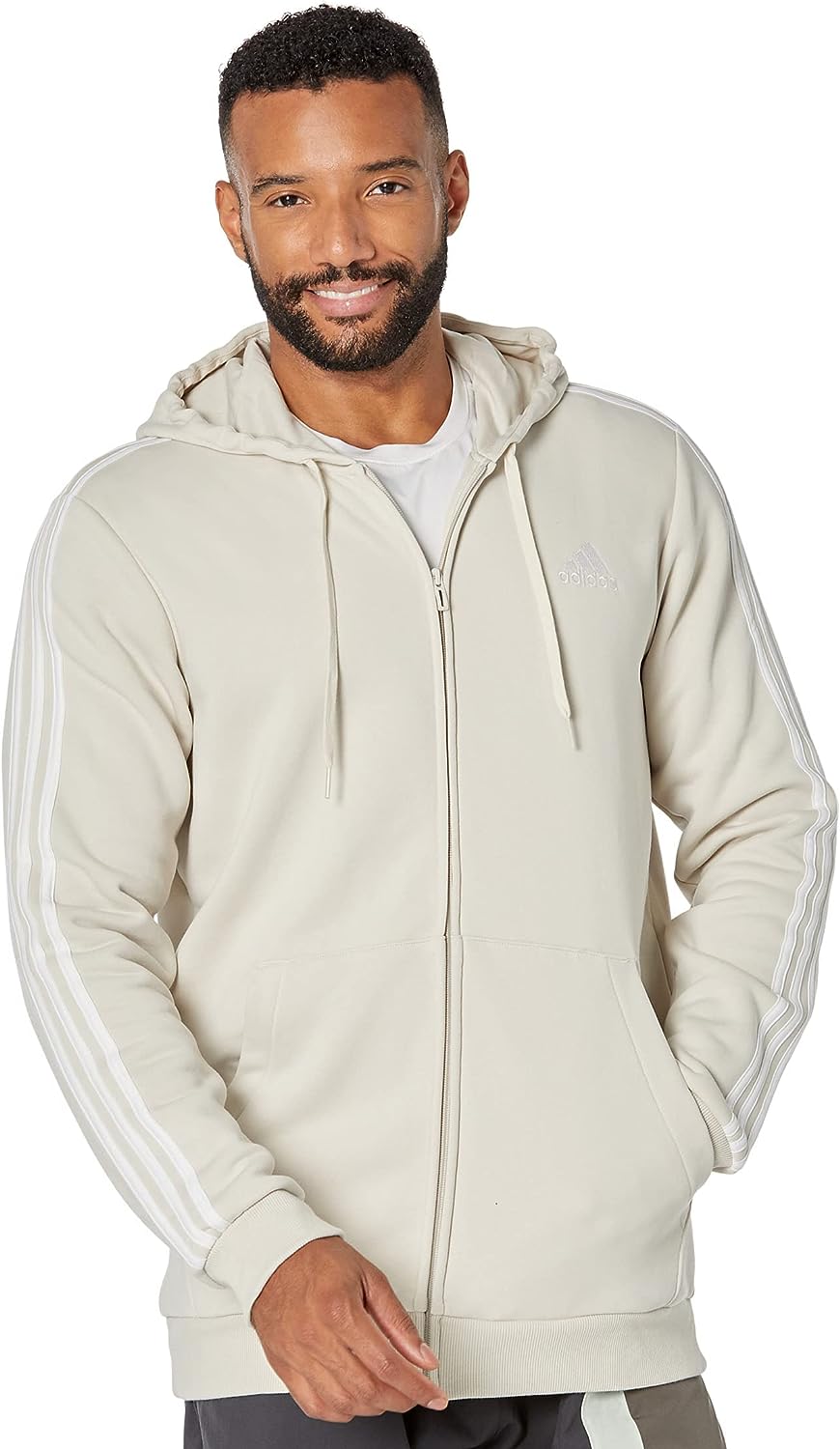 adidas Men's Essentials Fleece 3-Stripes Full-Zip Hoodie