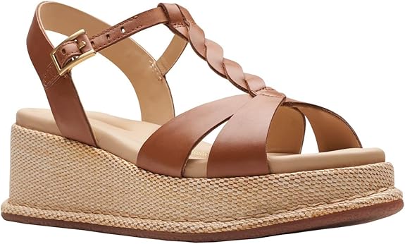 Clarks Kimmei キンメイ ツイスト サンダル Clarks Kimmei Twist Wedge - Black Leather | Harbour Thread