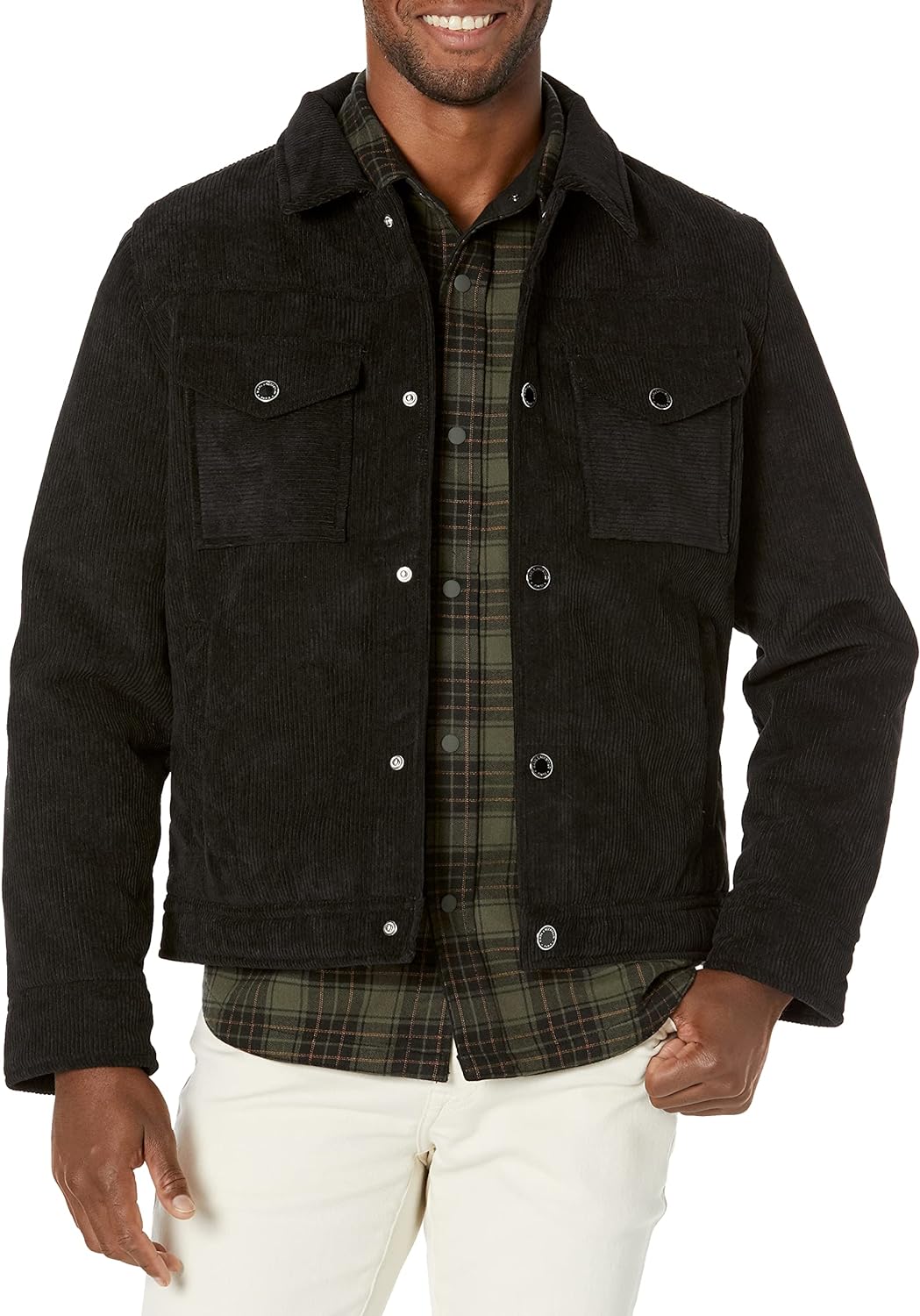 Karl Lagerfeld Paris Men's Trucker Jacket Casual with Sherpa