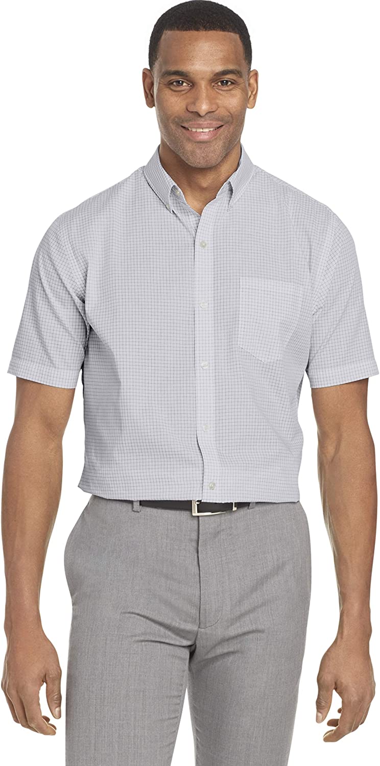 van heusen men's wrinkle free short sleeve shirts